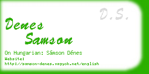 denes samson business card