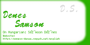 denes samson business card